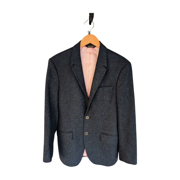 Paul Smith Wool/Cashmere Heathered Navy 2 Button Suit Jacket Size 38R - Picture 1 of 16